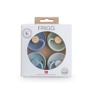 FRIGG 4-Pack Pacifiers - Round Silicone - Skyline Serenity - Size 2